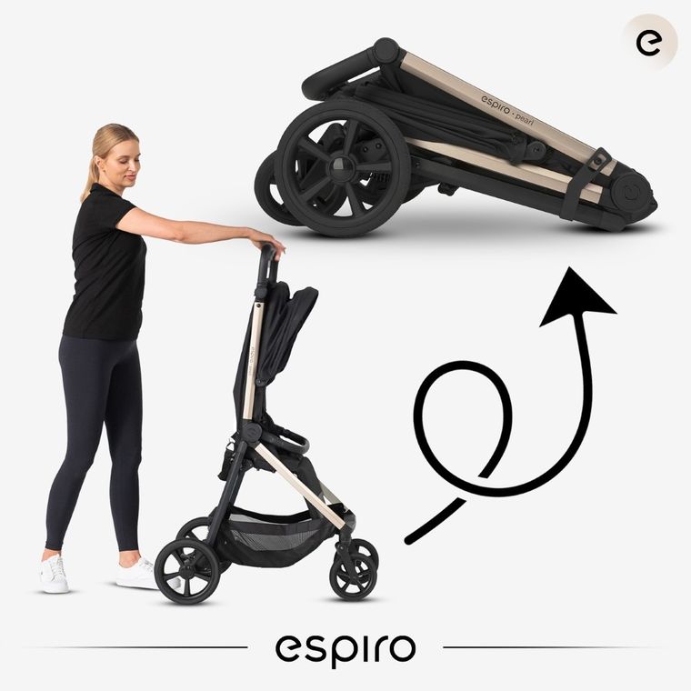 Espiro, Pearl, wózek spacerowy, 10 black pearl