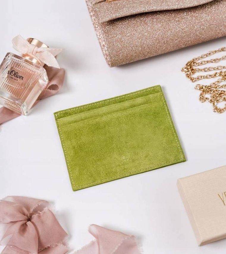 Etui na dokumenty, zielone, skórzane, Peterson