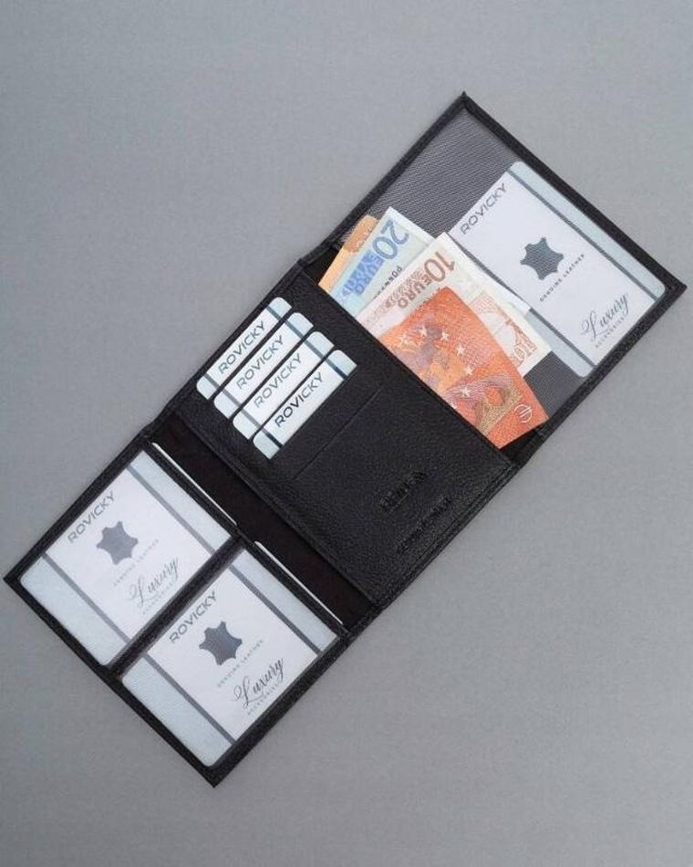 Etui na karty, czarne, skórzane, 4U Cavaldi