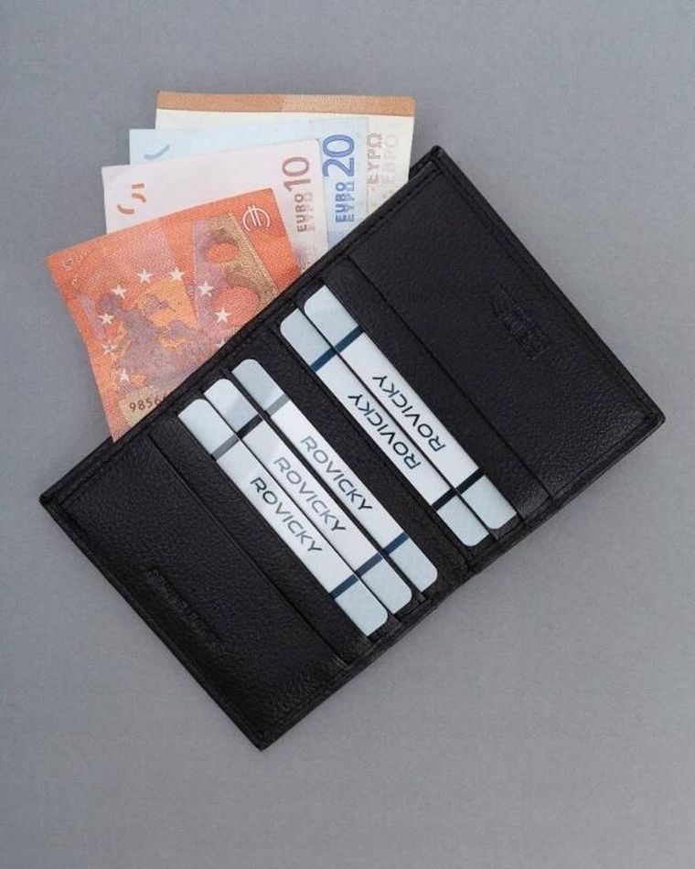 Etui na karty, czarne, skórzane, RFID, 4U Cavaldi