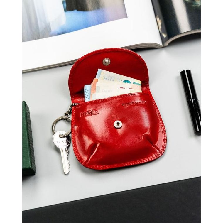 Etui na karty, czerwone, skórzane, 4U Cavaldi