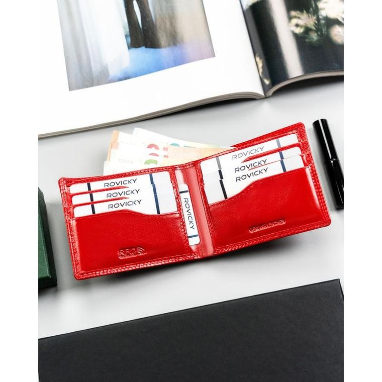 Etui na karty, czerwone, skórzane, 4U Cavaldi