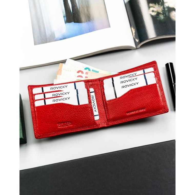 Etui na karty, czerwone, skórzane, 4U Cavaldi