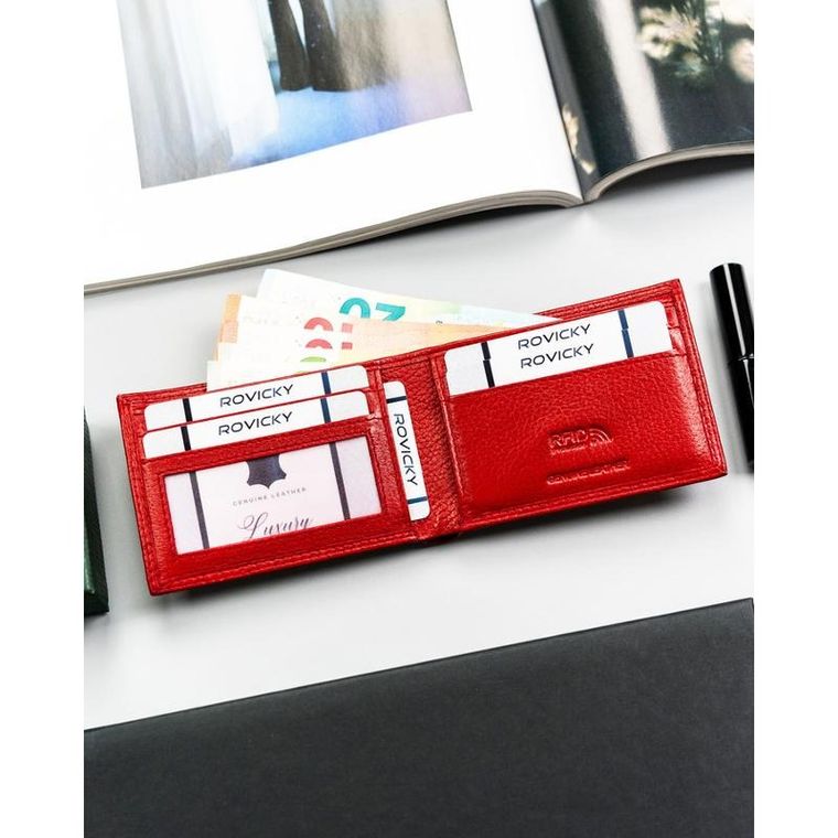 Etui na karty i dokumenty, czerwone, skórzane, 4U Cavaldi