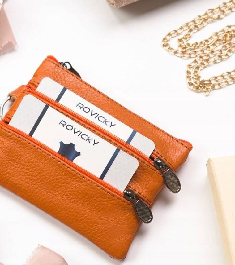 Etui na klucze, brązowe, skórzane