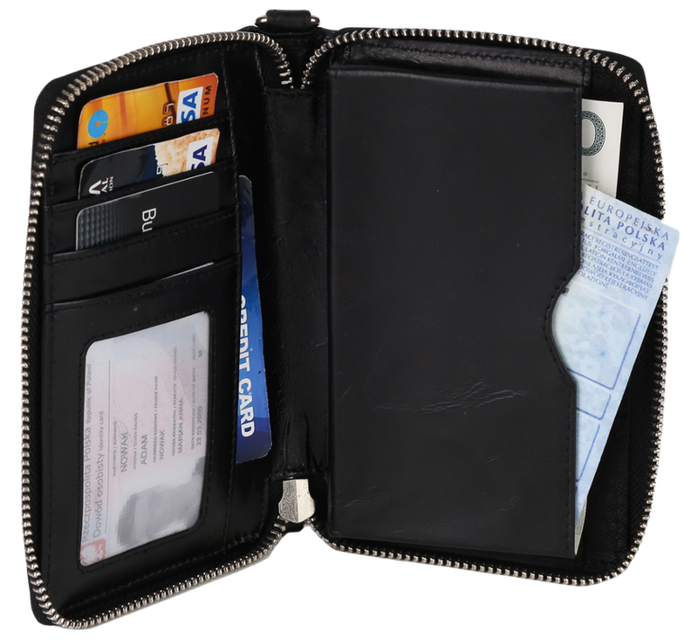 Etui-portfel na karty ze skóry naturalnej