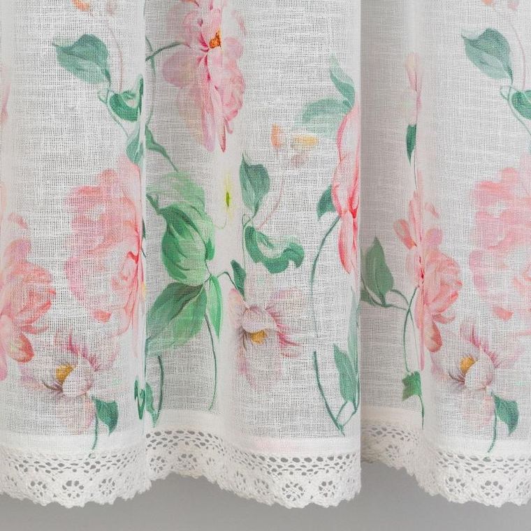 Eurofirany, firana gotowa asteja na taśmie, 150-60 cm, różowy