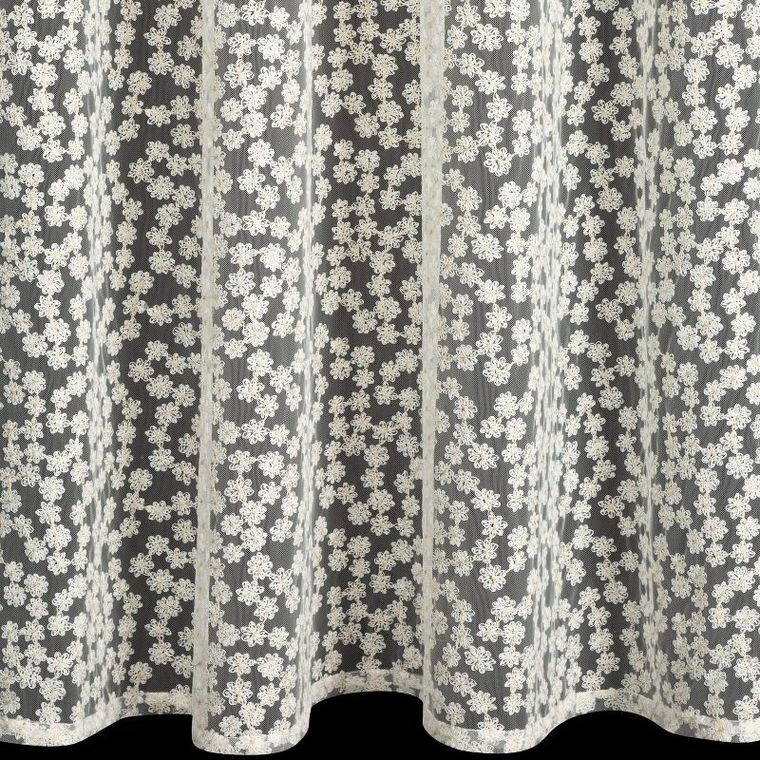 Eurofirany, firana gotowa, Daisy, na taśmie, 140-270 cm, biały
