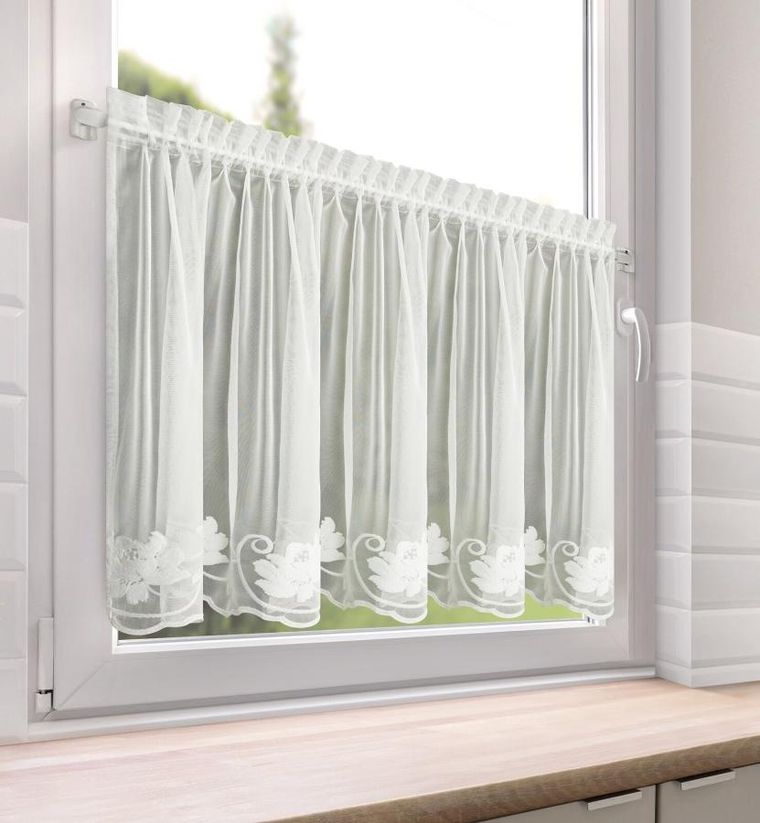 Eurofirany, firana gotowa, Leti, na taśmie, 150-70 cm, biały