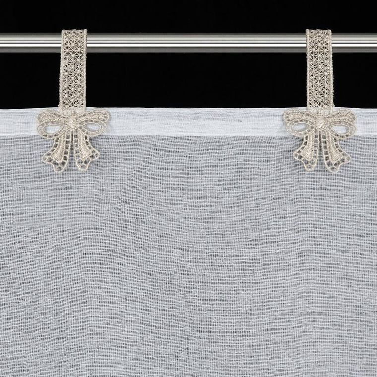 Eurofirany, firana gotowa, Melisa, na szelkach, 140-250 cm, biały