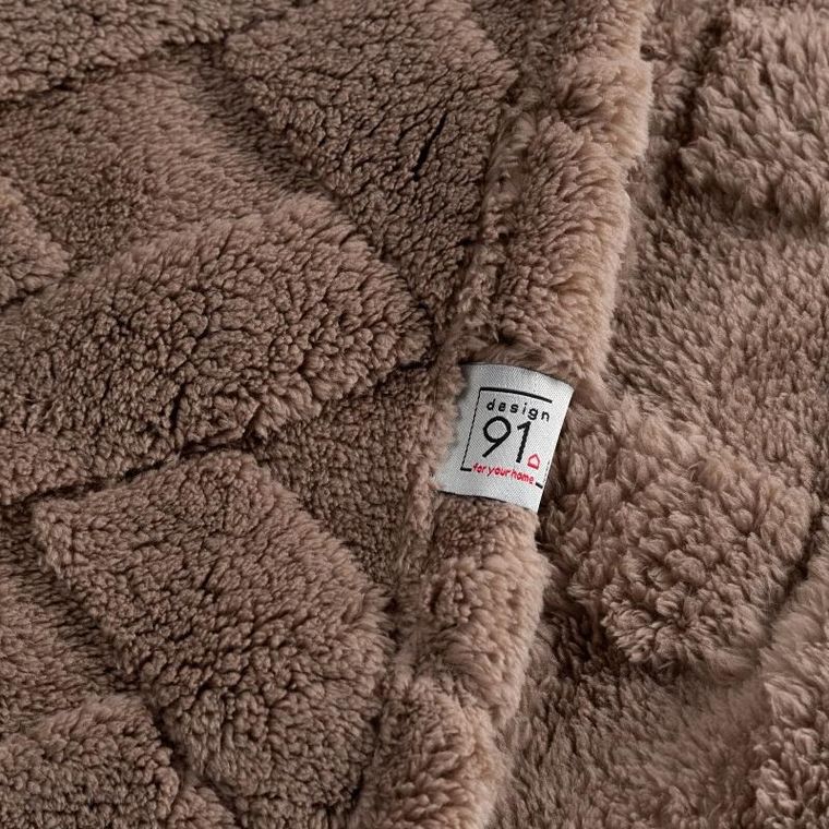 Eurofirany, koc d91 Caro, 150-200 cm, ciemnobeżowy