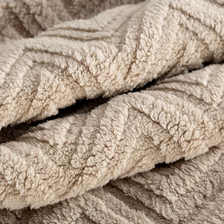 Eurofirany, koc d91 jodła, 200-220 cm, ciemnobeżowy