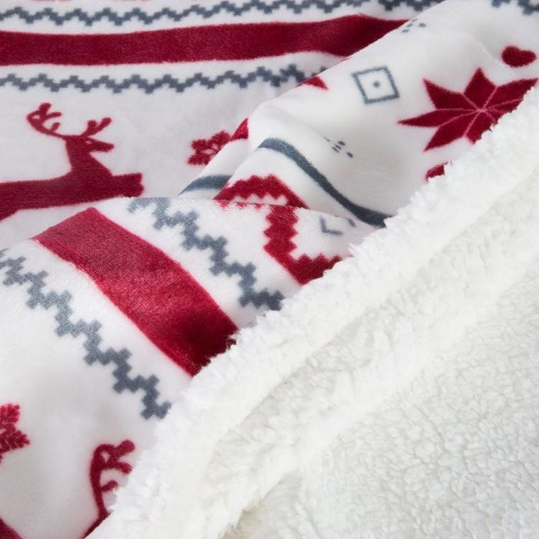 Eurofirany, koc świąteczny, 150-200 cm, biały