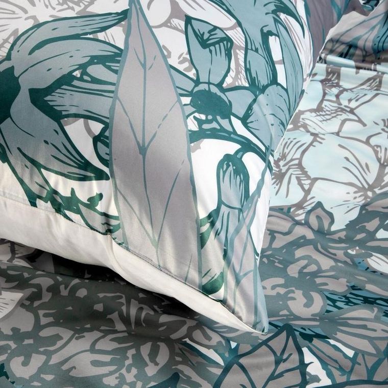 Eurofirany, komplet pościeli, 220-200 cm, 2-70-80 cm, stalowy