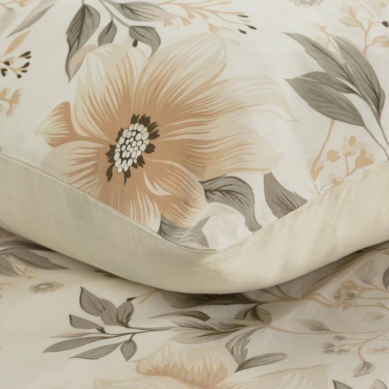 Eurofirany, komplet pościeli bawełnianej, Sonia, 220-200 cm, jasnokremowy