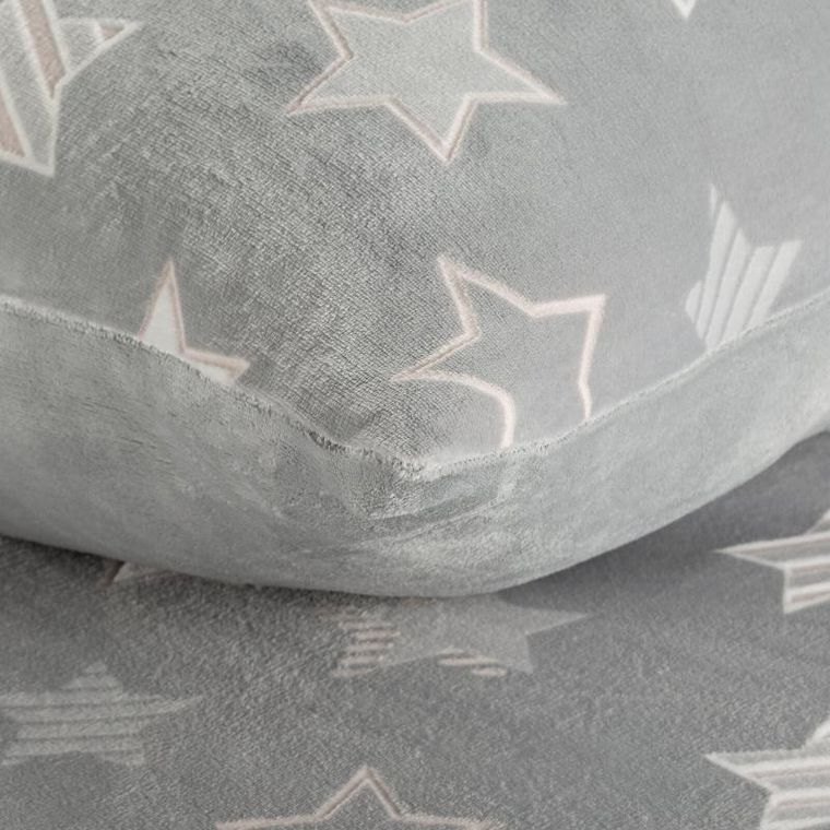 Eurofirany, komplet pościeli, Flano, 200-220 cm, srebrny