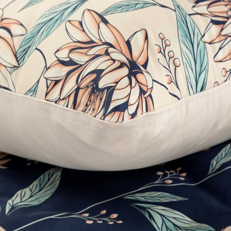 Eurofirany, komplet pościeli satynowej, Nika, 220-200 cm, granatowy