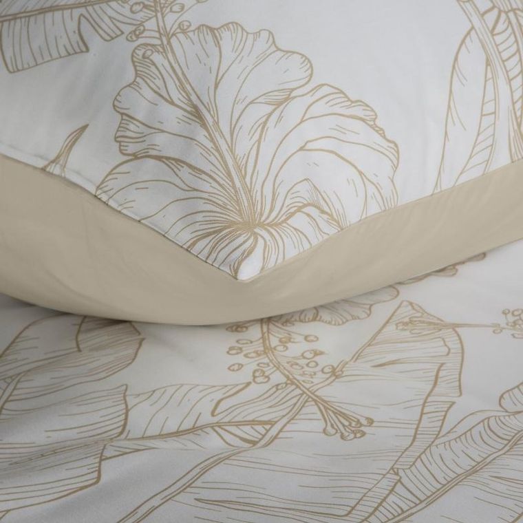 Eurofirany, komplet pościeli satynowej, Spring, 140-200 cm, beżowy