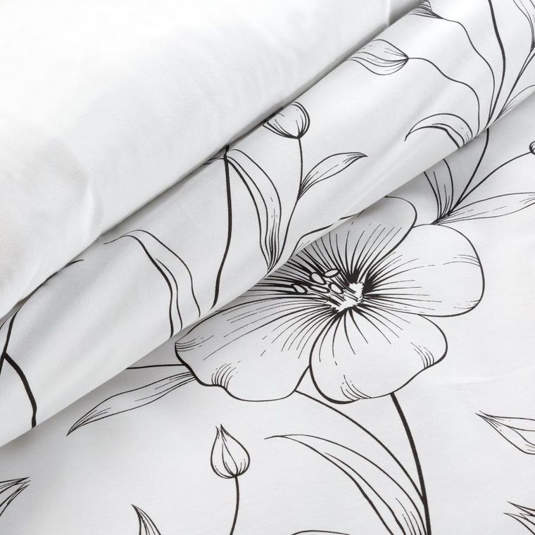 Eurofirany, komplet pościeli satynowej, Spring, 140-200 cm, biały