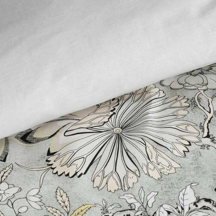 Eurofirany, komplet pościeli satynowej, Spring, 140-200 cm, jasnostalowy