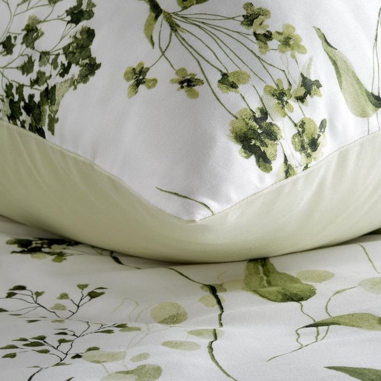 Eurofirany, komplet pościeli satynowej, spring. 140-200 cm, oliwkowy