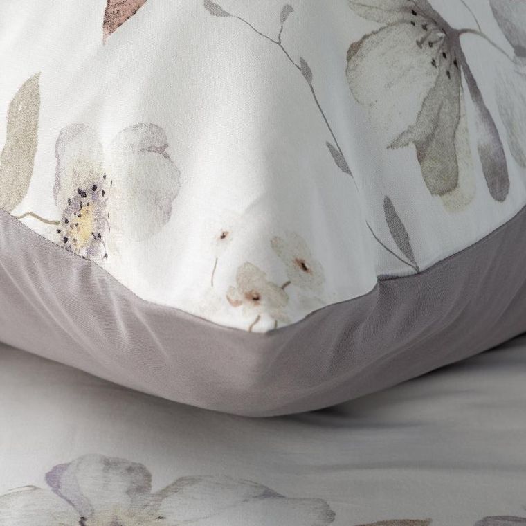 Eurofirany, komplet pościeli satynowej, spring, 140-200 cm, popielaty