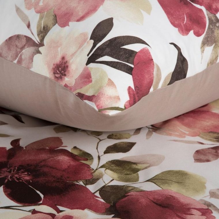 Eurofirany, komplet pościeli satynowej, Spring, 160-200 cm, biały