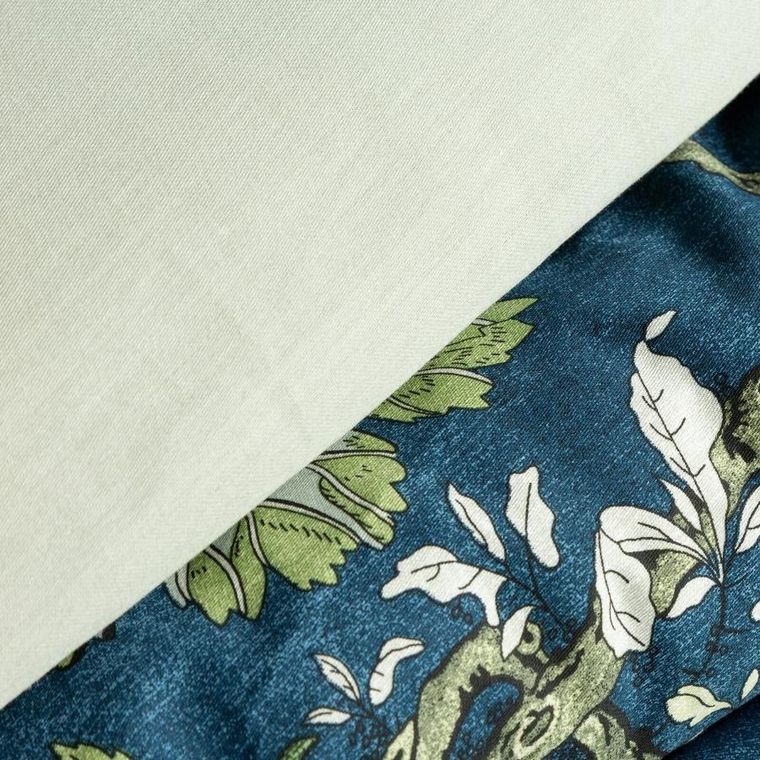 Eurofirany, komplet pościeli satynowej, Spring, 160-200 cm, niebieski