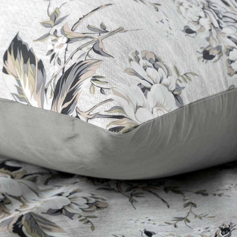 Eurofirany, komplet pościeli satynowej, Spring, 160-200 cm, srebrny