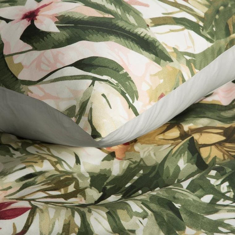 Eurofirany, komplet pościeli satynowej, Spring, 160-200 cm, zielony