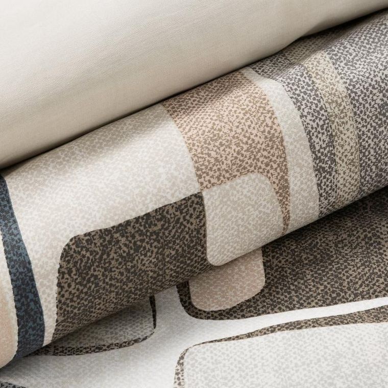 Eurofirany, komplet pościeli satynowej, Spring, 220-200 cm, beżowy