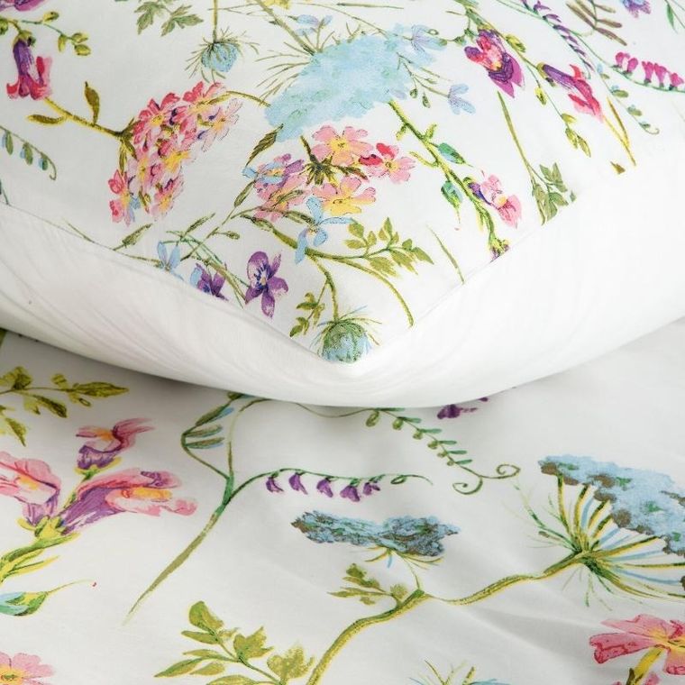 Eurofirany, komplet pościeli satynowej spring, 220-200 cm, biały