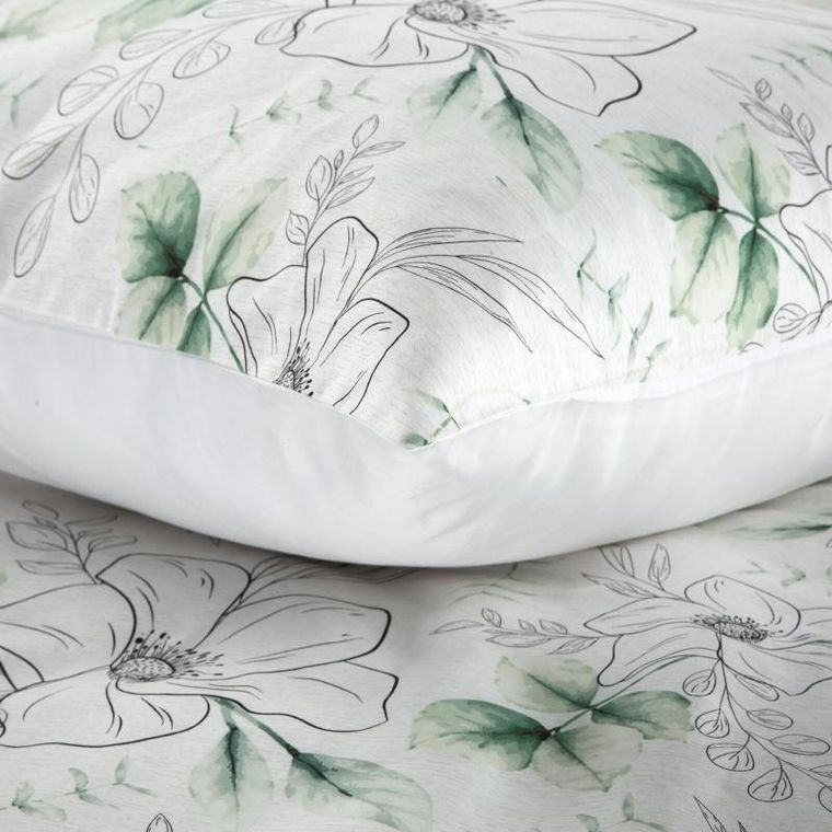 Eurofirany, komplet pościeli satynowej spring, 220-200 cm, biały