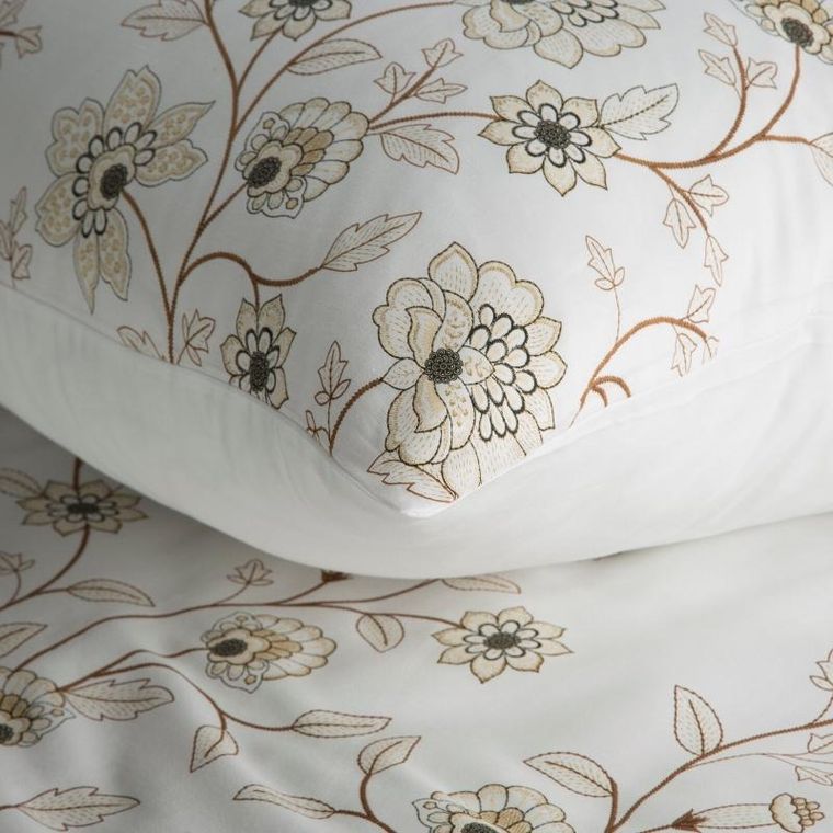 Eurofirany, komplet pościeli satynowej, Spring, 220-200 cm, brązowy