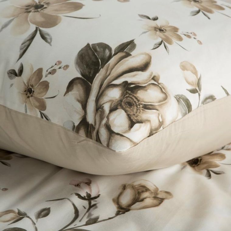 Eurofirany, komplet pościeli satynowej, Spring, 220-200 cm, pudrowy