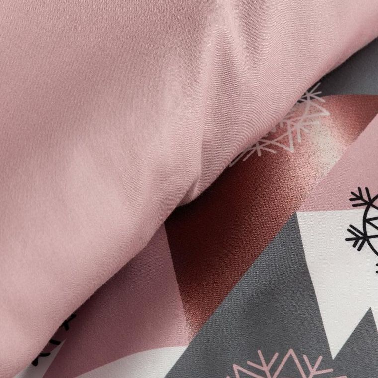 Eurofirany, komplet pościeli świątecznej, Aura, 160-200 cm, różowy