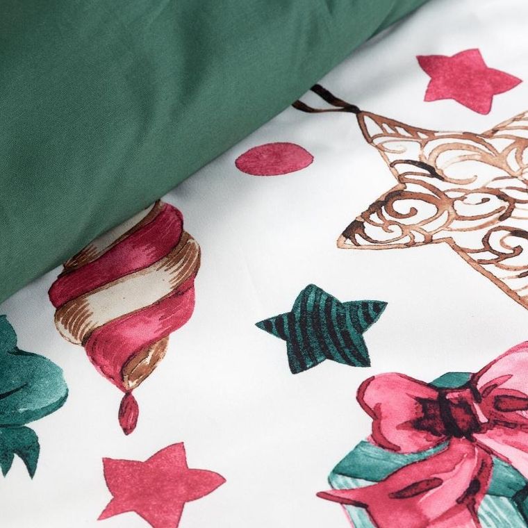 Eurofirany, komplet pościeli świątecznej, Ribeno, 220-200 cm, biały