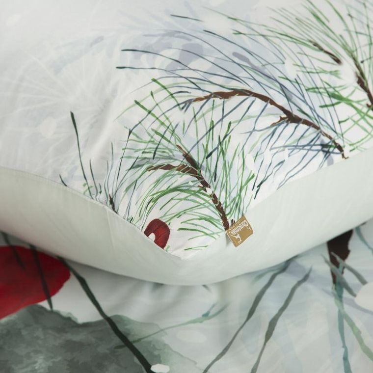 Eurofirany, komplet pościeli świątecznej Robin, 220-200 cm, jasnoszary