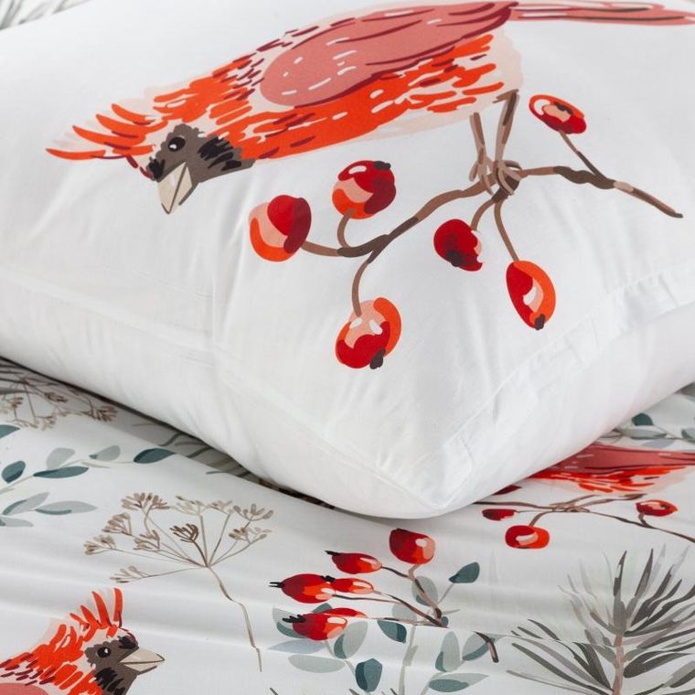 Eurofirany, komplet pościeli świątecznej, Willow, 220-200 cm, biały