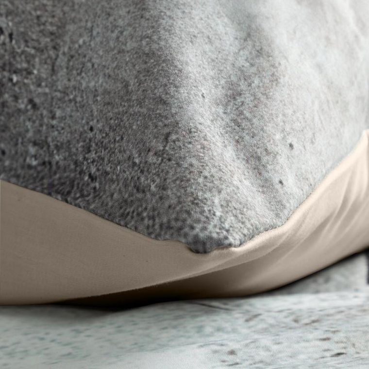 Eurofirany, komplet pościeli z satyny bawełnianej, Daisy, szarobeżowy, 160-200 cm