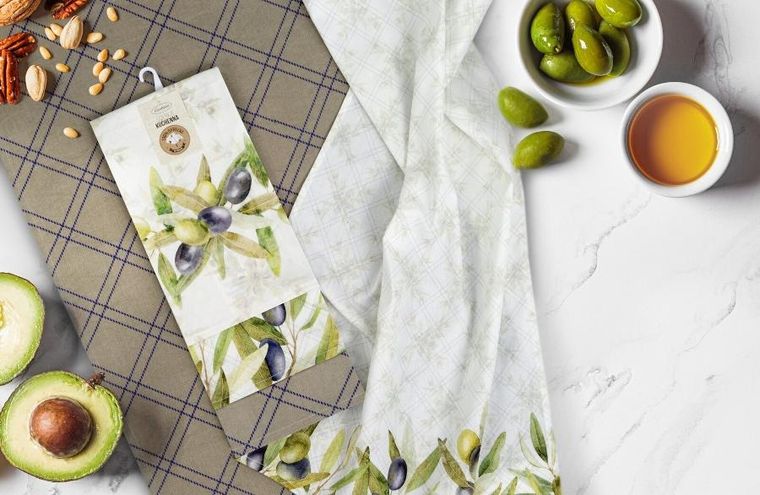 Eurofirany, komplet ręczników kuchennych, Lavender, 50-75 cm, naturalny