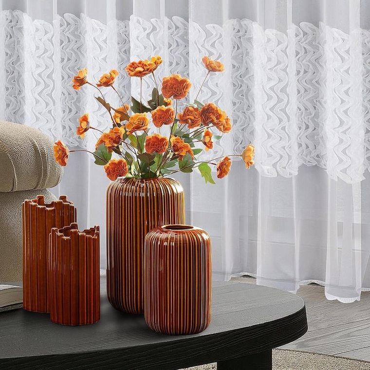 Eurofirany, kwiat flore, 54 cm, pomarańczowy