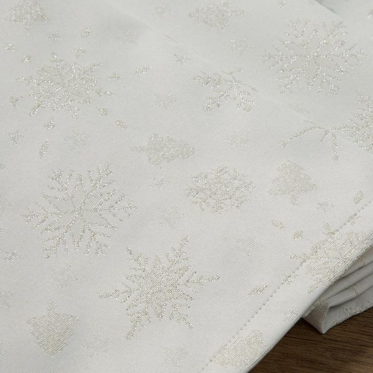 Eurofirany, obrus flash, 85-85 cm, kremowy