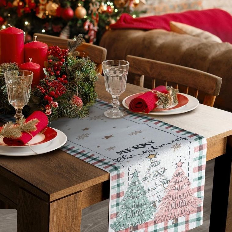 Eurofirany, obrus świąteczny, 33-183 cm, kremowy