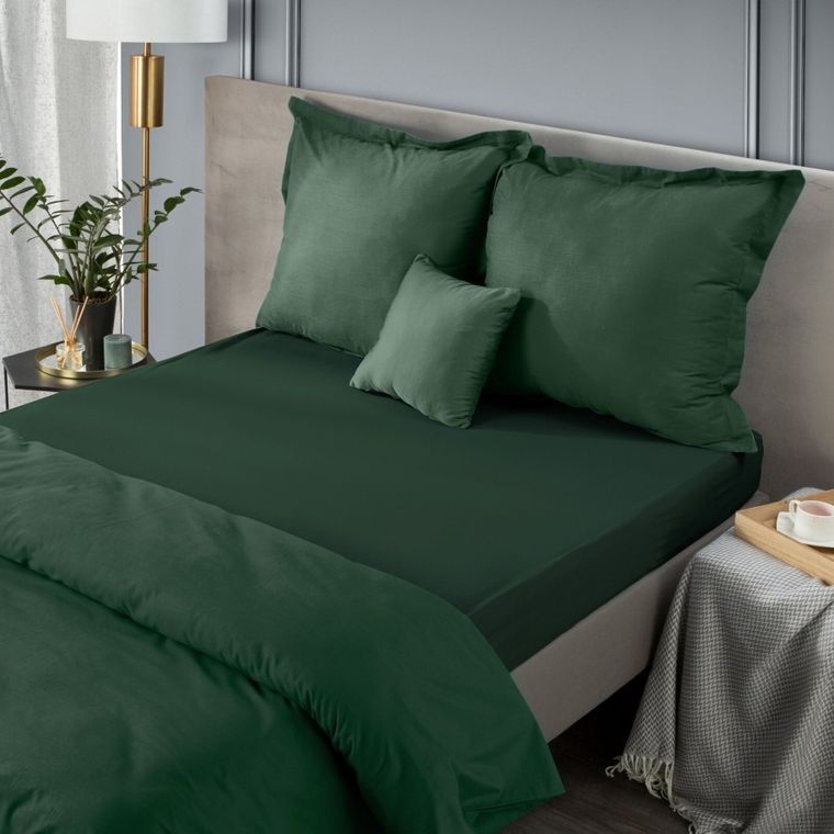Eurofirany, prześcieradło Nova, 180-210 cm, butelkowy zielony