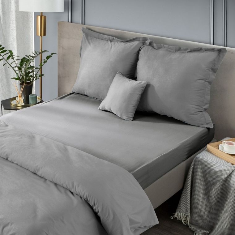 Eurofirany, prześcieradło Nova, 180-210 cm, stalowy