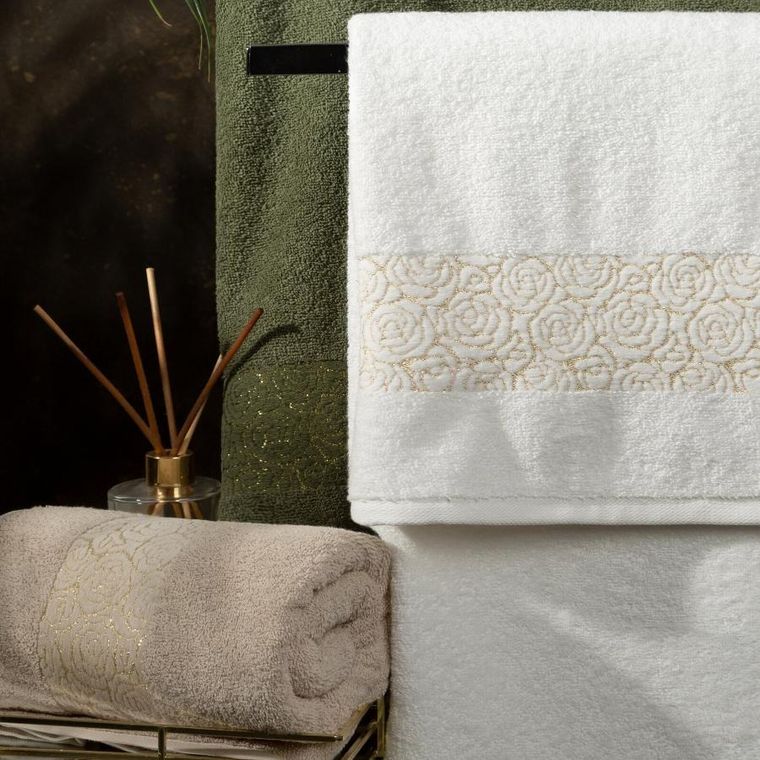 Eurofirany, ręcznik, Iris, 70-140 cm, srebrny