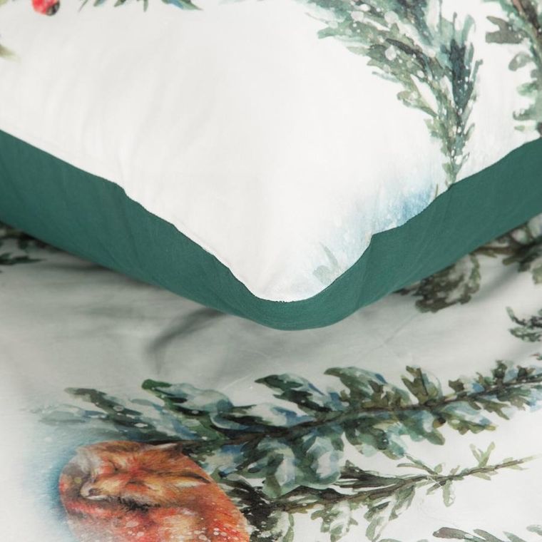 Eurofirany, świąteczny komplet pościeli, Deer, 140-200 cm, biały