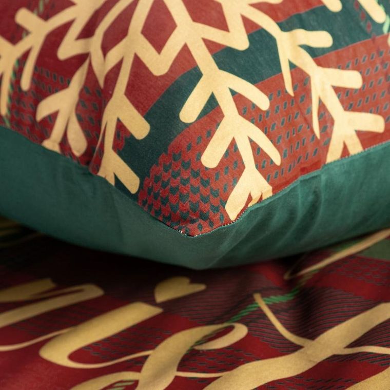 Eurofirany, świąteczny komplet pościeli, Estrella, 220-200 cm, czerwony