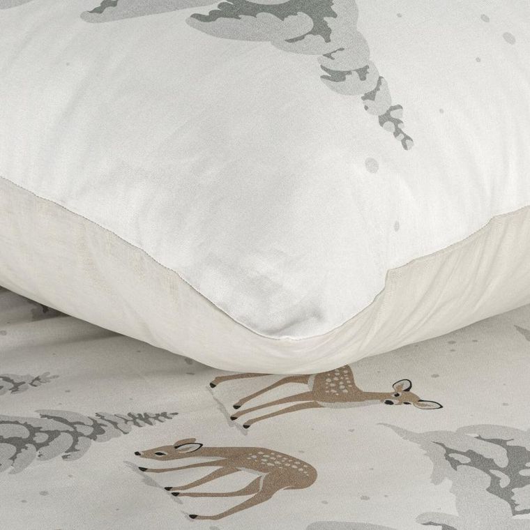 Eurofirany, świąteczny komplet pościeli, Fawn, 160-200 cm, biały